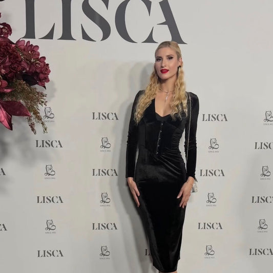 Velvet obleka Anette