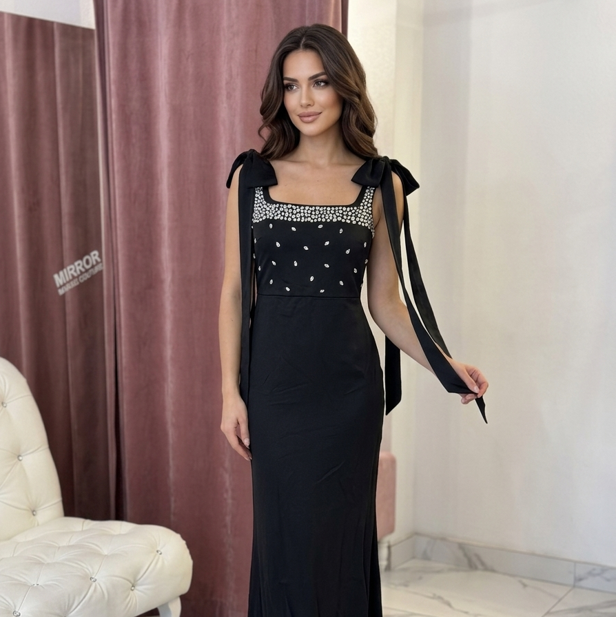 Dolga obleka s kristali Kendall