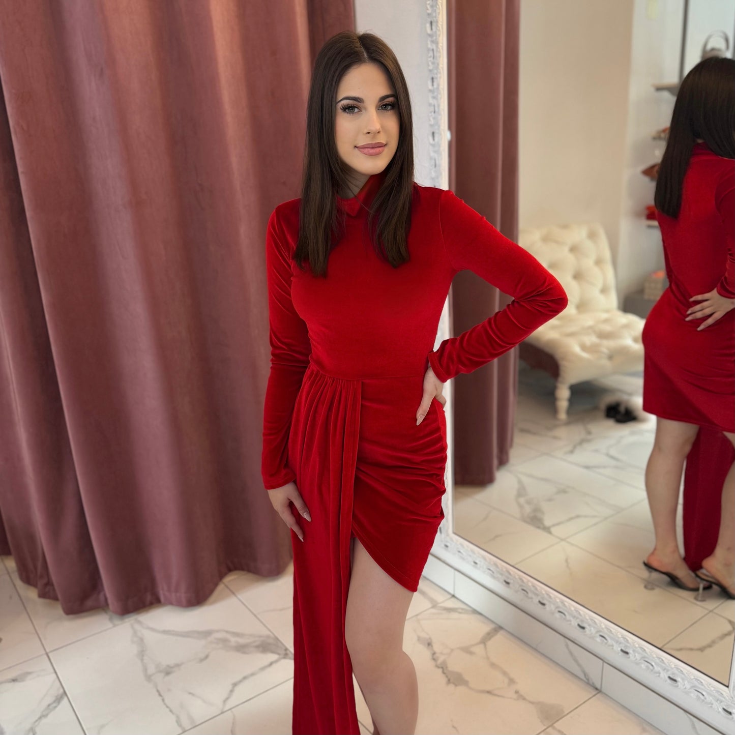 Velvet obleka Satina