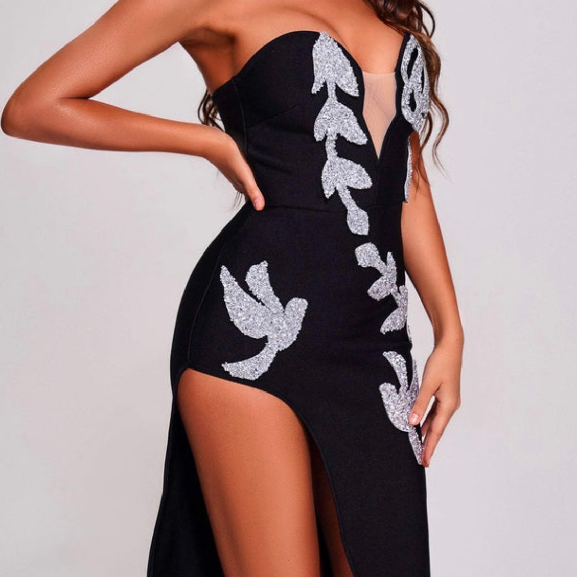 Dolga bandage obleka Beyonce