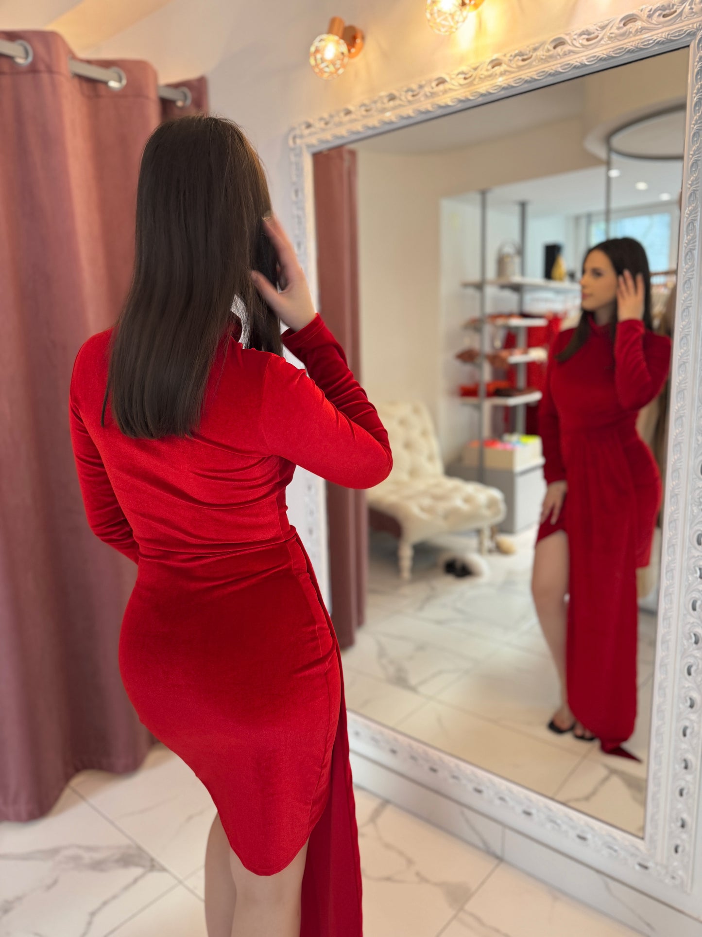 Velvet obleka Satina