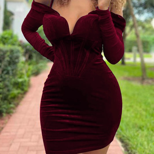 Velvet obleka Sabina