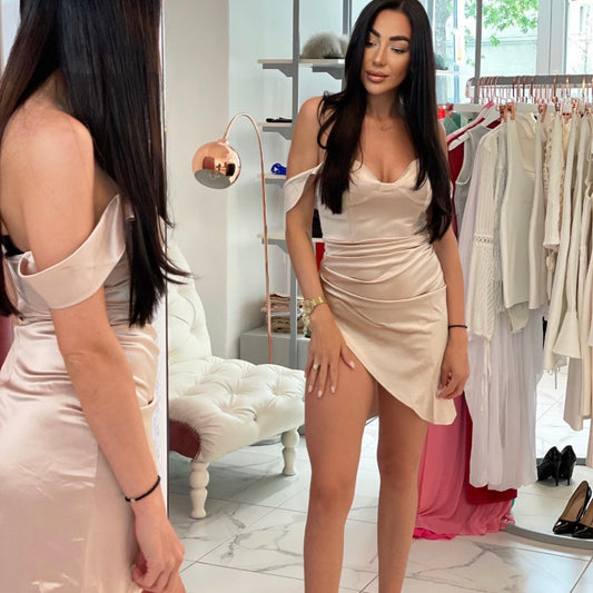 Svilena obleka Champagne